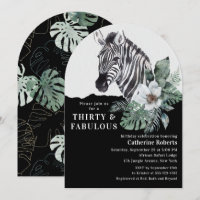 Floral acuarela Cebra salvaje Treinta y Treinta Añ