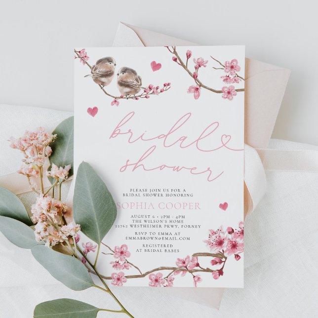 Invitación Floral acuarela cerezo floral flores de novia (Subido por el creador)