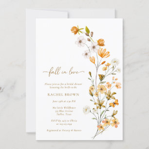 Invitación Floral acuarela enamora ducha de novia
