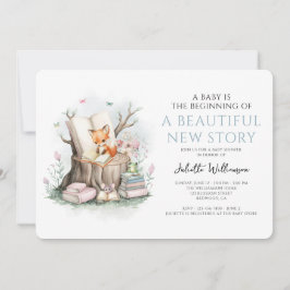 Invitación Floral acuarela Hermosa Nueva Historia Baby Shower