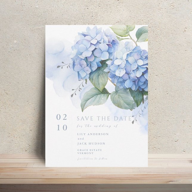 Invitación Floral acuarela Hydrangea Wedding Save The Date (Subido por el creador)