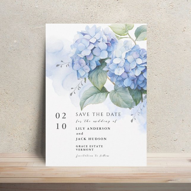 Invitación Floral acuarela Hydrangea Wedding Save The Date (Subido por el creador)