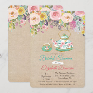 Invitación floral acuarela para despedida de solte