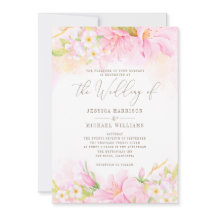 Floral acuarela Rubor Ombre Rosa Boho Botánico