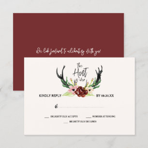 Invitación Floral Acuarela Rústica Boho La Caza Terminó RSVP