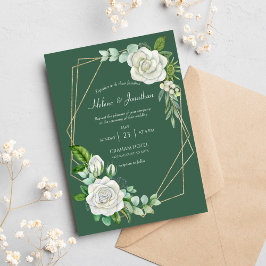 Invitación Floral acuarela Sage Green Rustic Boho Boda