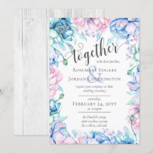 Floral acuarela y Boda de granja de madera rústica