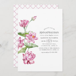 Invitación Floral acuática Annaprashan Primera Ceremonia de A