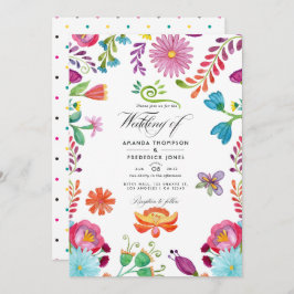 Invitación Floral acuática Boda Fiesta mexicana