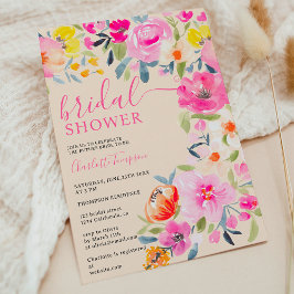 Invitación Floral acuática bohemia, ducha de novia