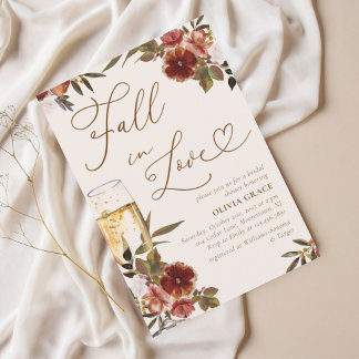 Invitación Floral acuática caída en amor ducha de novia
