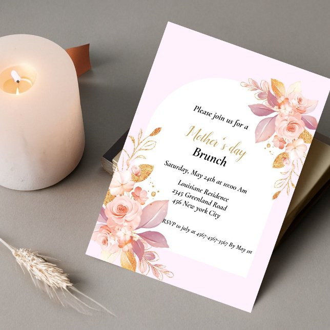 Invitación Floral acuática celebración del Día de la Madre (Subido por el creador)