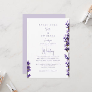 Invitación Floral acuática de lavanda sin padres Boda