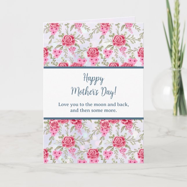 Invitación Floral acuática elegante para el feliz día de la m (Anverso)