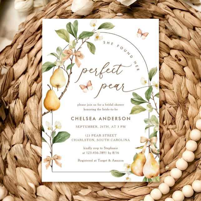 Invitación Floral acuática Perfecta Pear Bridal Ducha (Subido por el creador)