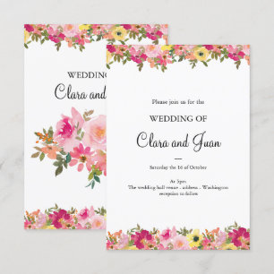 Invitación Floral acuática rosa