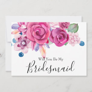 Invitación Floral acuática serás mi dama de honor