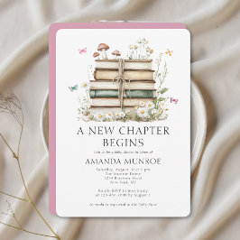 Invitación Floral acuática Un nuevo capítulo Baby Shower