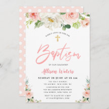 Invitación floral al bautismo