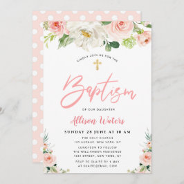 Invitación floral al bautismo