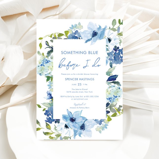 Invitación Floral algo azul antes de hacer ducha de novia (Subido por el creador)