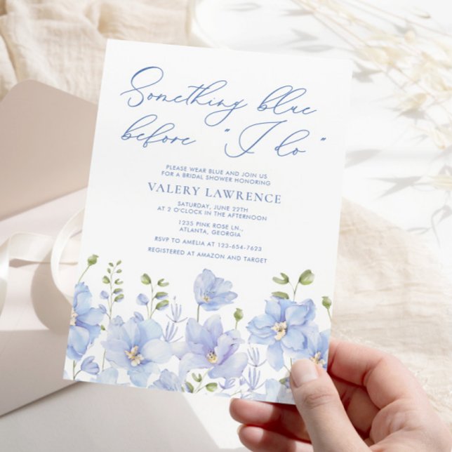 Invitación Floral algo azul antes de hacer ducha de novia (Subido por el creador)