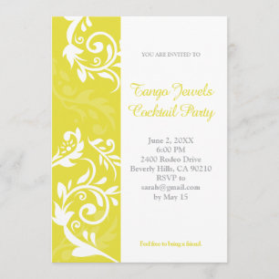 Invitación floral amarilla
