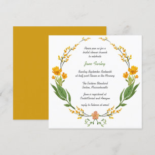 Invitación floral amarilla de la guirnalda