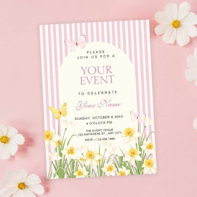 Invitación Floral amarillo rosa (Subido por el creador)