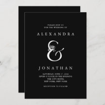 Floral Ampersand | Dramático Boda negro