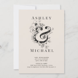 Invitación FLORAL AMPERSAND Rubor Engagement Party