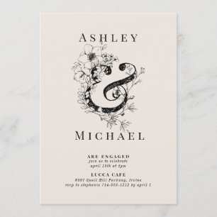 Invitación FLORAL AMPERSAND Rubor Engagement Party