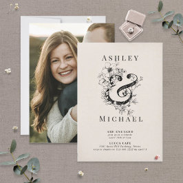 Invitación FLORAL AMPERSAND Rubor Photo Engagement Party
