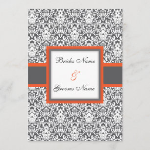 Invitación floral anaranjada de la boda del