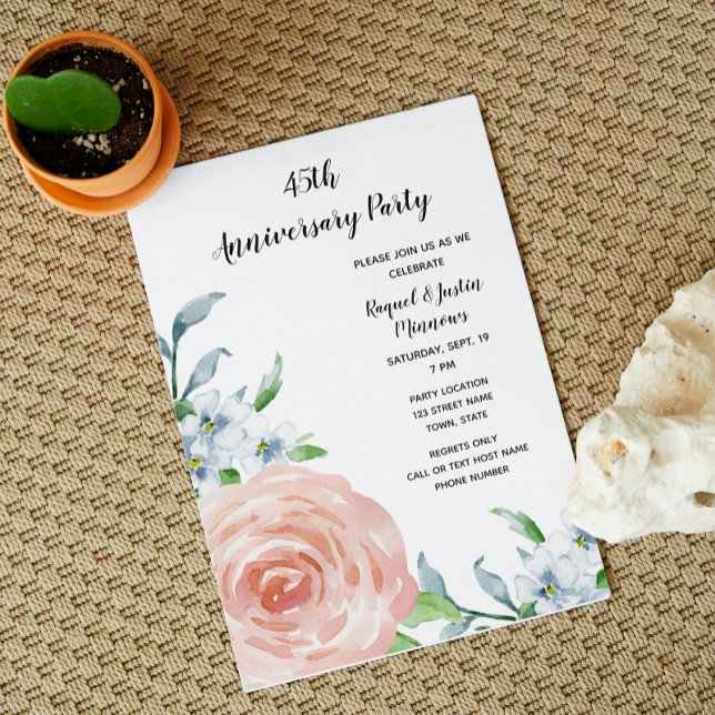 Invitación Floral Anniversary Invitation (Subido por el creador)