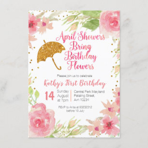 Invitación Floral April Showers trae flores de cumpleaños