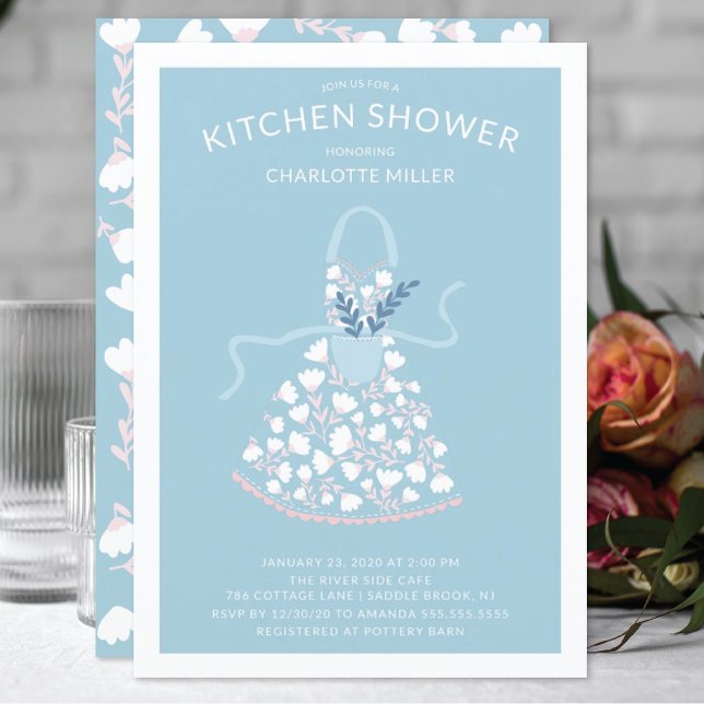 Invitación Floral Apron Bridal Kitchen Shower (Subido por el creador)