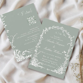 Invitación Floral Arch Garden Sage Green All in One Wedding