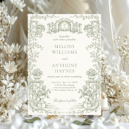 Invitación Floral Art Nouveau–Inspired Wedding Stationery