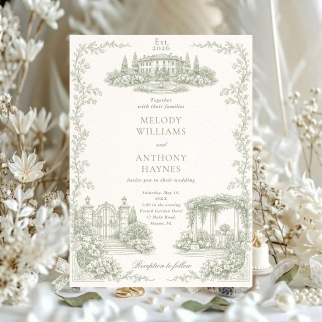 Invitación Floral Art Nouveau–Inspired Wedding Stationery Inv (Subido por el creador)