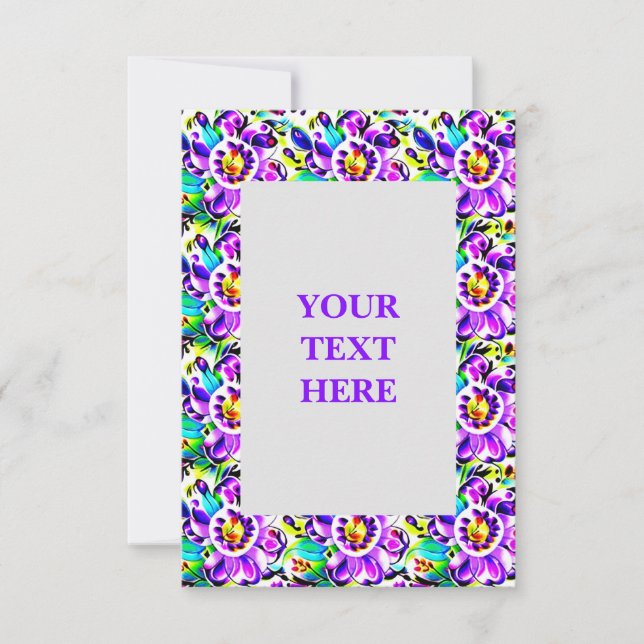 Invitación floral artística Art Nouveau (Anverso)