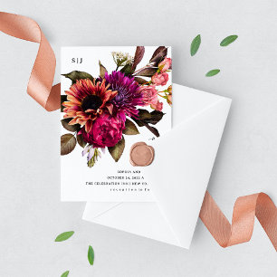 Invitación Floral audaz   Boda dramática y elegante