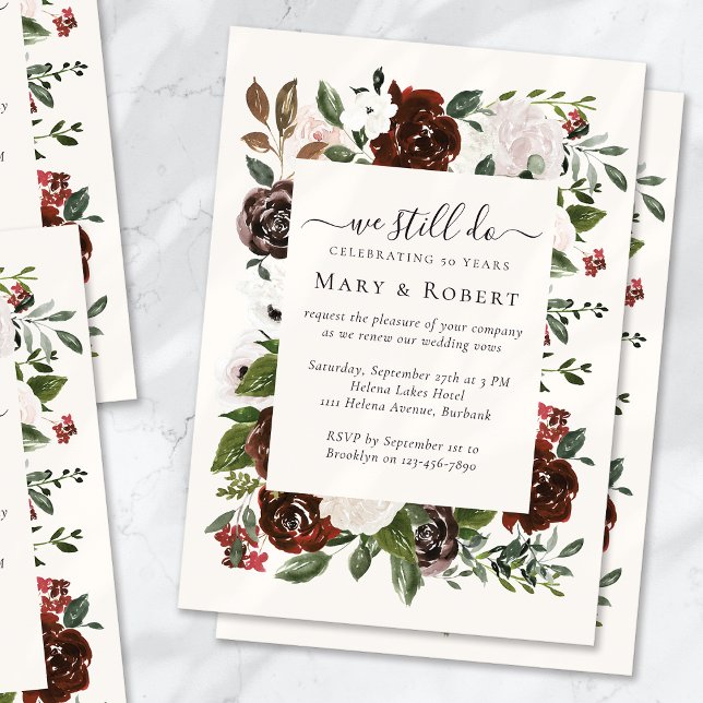 Invitación Floral Aún Vemos Renovación 50.ª Boda (Subido por el creador)