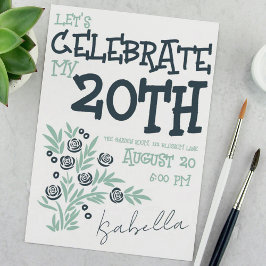 INVITACIÓN floral azul