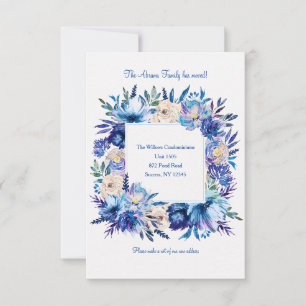 Invitación floral azul