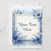 Floral azul acuático con acentos elegantes