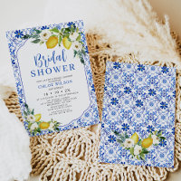 Floral azul amarillo blanco azul Lemon Briower