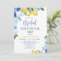 Floral Azul Amarillo Lemon Temática Ducha de Novia