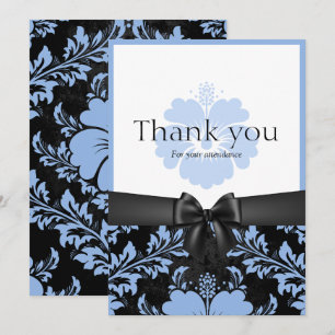 invitación floral azul de boda de agradecimiento