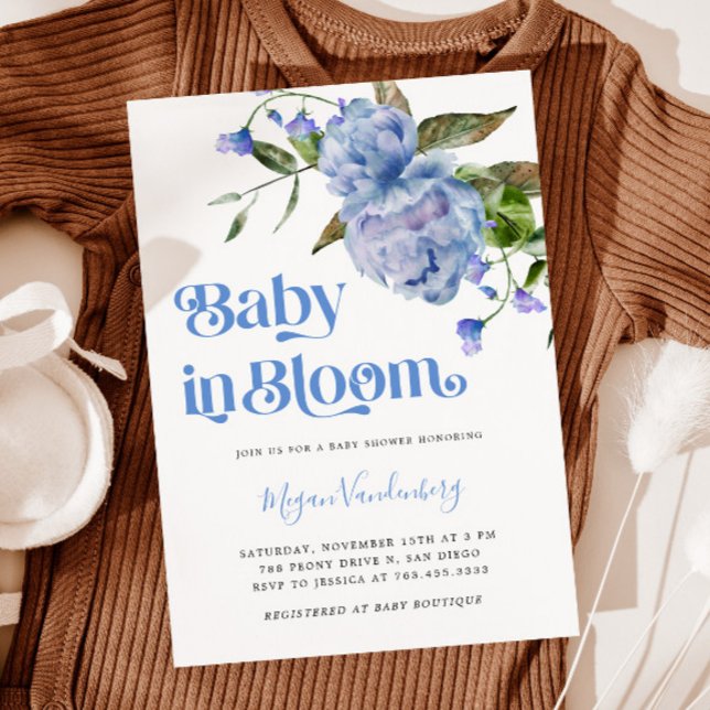 Invitación floral azul en Bebé (Subido por el creador)